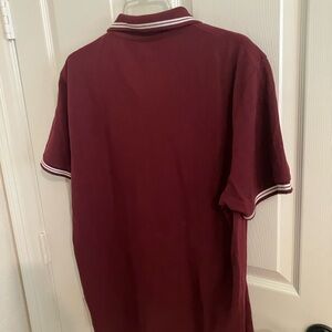 American Eagle Outfitters Men's Maroon Polo with White Trim